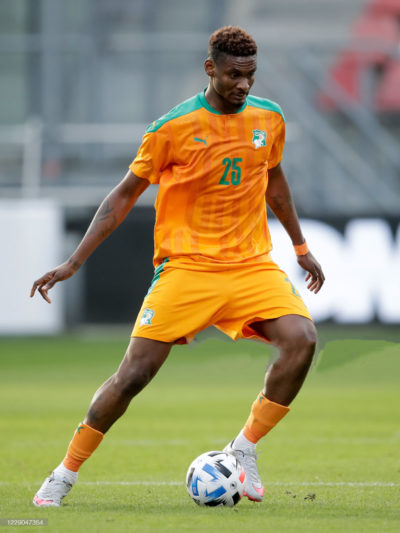 UTRECHT, NETHERLANDS - OCTOBER 13: Jumaa Saeed of Ivory Coast  during the  International Friendly match between Japan  v Ivory Coast  at the Stadium Glagenwaard on October 13, 2020 in Utrecht Netherlands (Photo by Laurens Lindhout/Soccrates/Getty Images)
