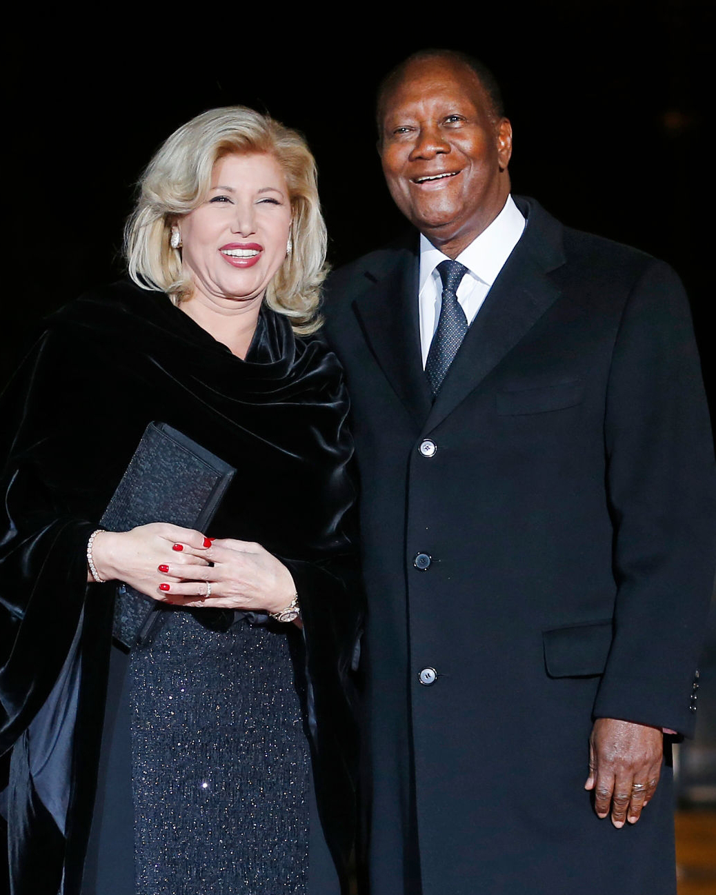 PARIS, FRANCE - NOVEMBER 10: Ivory Coast's President Alassane Ouattara and his wife Dominique Ouattara arrive to attend a dinner hosted by French President Emmanuel Macron at the Orsay museum on November 10, 2018 in Paris, France. Heads of State from around the world meet in Paris to commemorate the end of the first World War (WWI) during a international ceremony of the Armistice Centenary of 1918 at the Arc de Triomphe on November 11, 2018. (Photo by Chesnot/Getty Images)